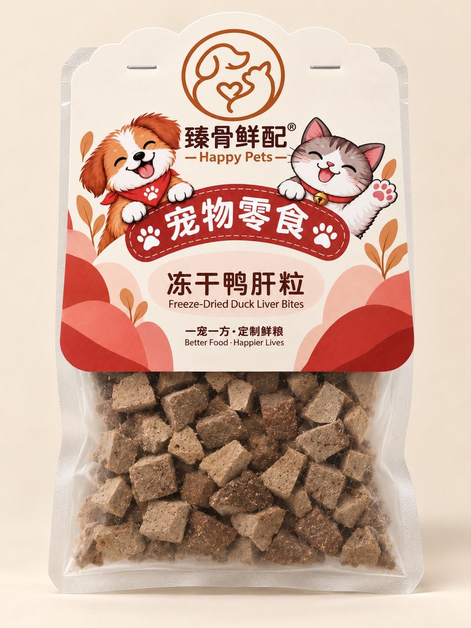 Freeze-Dried Duck Liver Bites · Front of pack